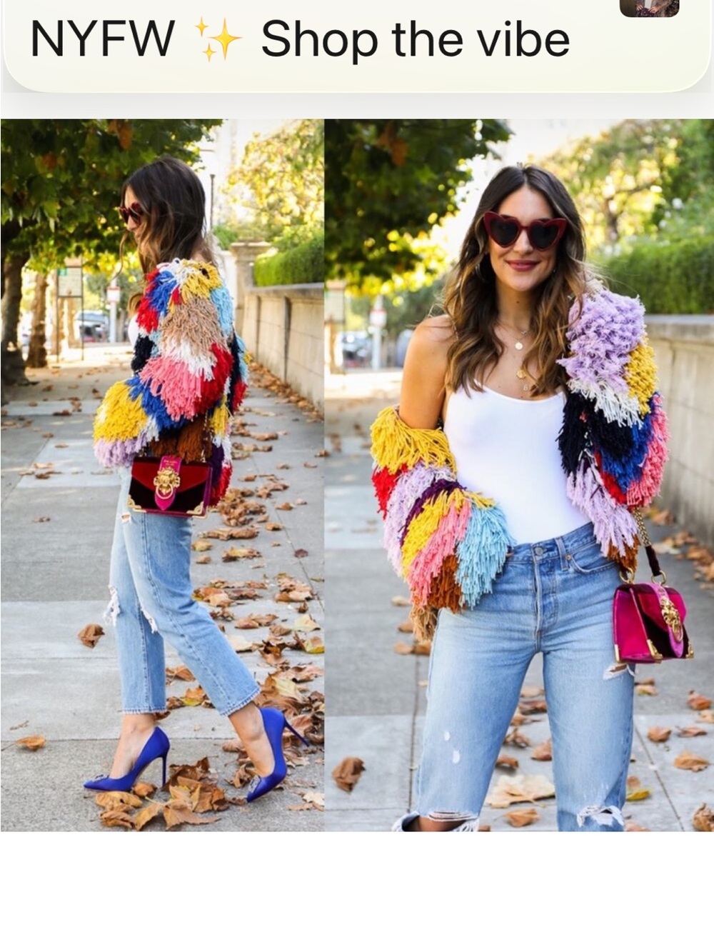 Alice + Olivia Multicolor Fringe Teddy Jacket in multicolor fringe.  Coachella - Picture 5 of 11